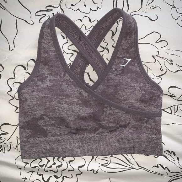 Gymshark Other - GYMSHARK Camo Seamless Sports Bra - Lavendar Gray